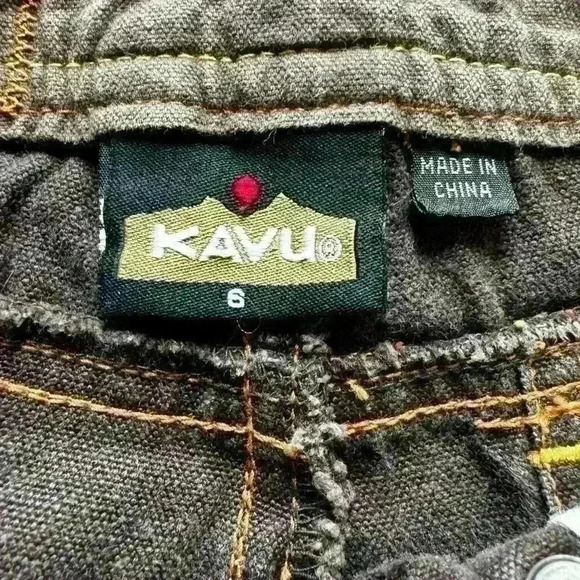 KAVU Brown Hemo Cotton Crop Capris Size 6 - Picture 2 of 5